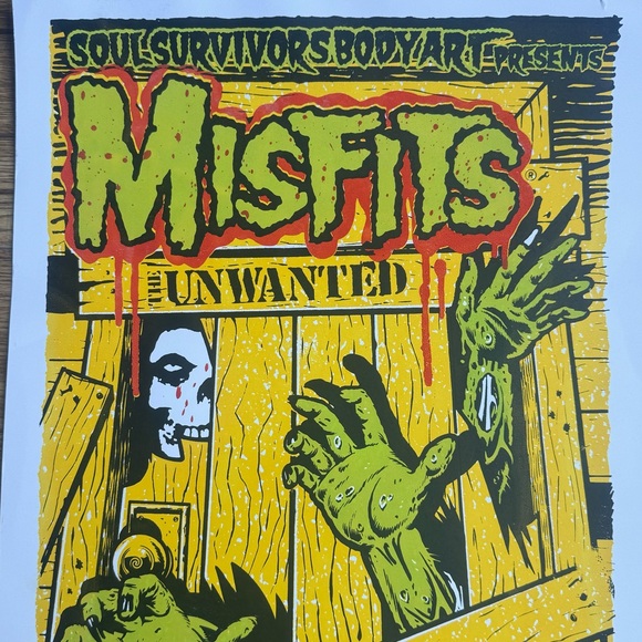 Music Poster~ MISFITS: New Jersey Punk Rock Band ~ Soul Survivor Body Art~Signed - Picture 3 of 5